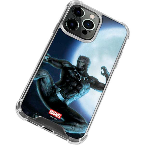 Marvel Black Panther Jumping Through Air iPhone 13 Pro Clear Case