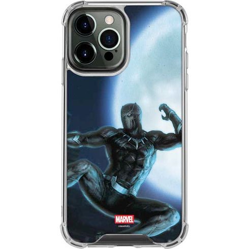 Marvel Black Panther Jumping Through Air iPhone 13 Pro Max Clear Case