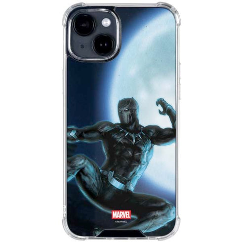 Marvel Black Panther Jumping Through Air iPhone 14 Plus Clear Case
