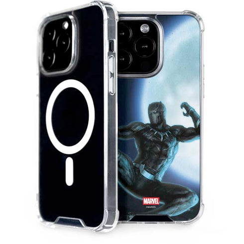 Marvel Black Panther Jumping Through Air iPhone 14 Pro MagSafe Case