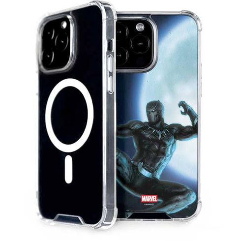 Marvel Black Panther Jumping Through Air iPhone 14 Pro Max MagSafe Case