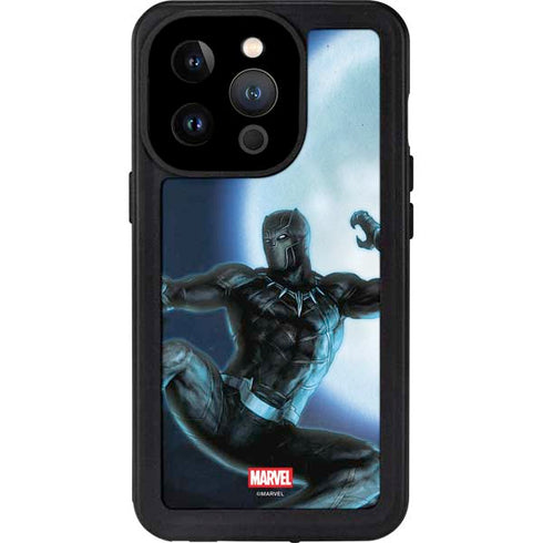 Marvel Black Panther Jumping Through Air iPhone 14 Pro Waterproof Case