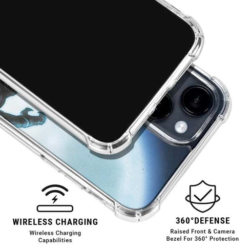 Marvel Black Panther Jumping Through Air iPhone 15 Clear Case