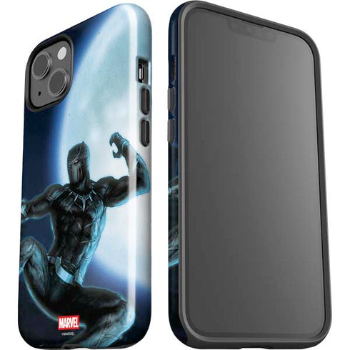 Marvel Black Panther Jumping Through Air iPhone 15 Plus Impact Case