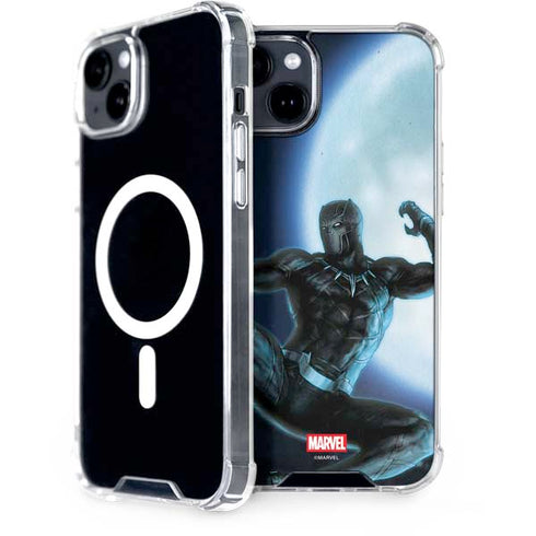Marvel Black Panther Jumping Through Air iPhone 15 Plus MagSafe Case