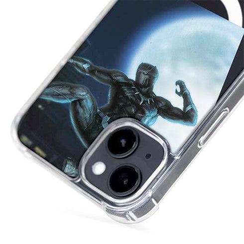 Marvel Black Panther Jumping Through Air iPhone 15 Plus MagSafe Case