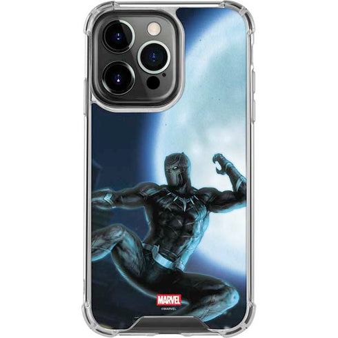 Marvel Black Panther Jumping Through Air iPhone 15 Pro Clear Case