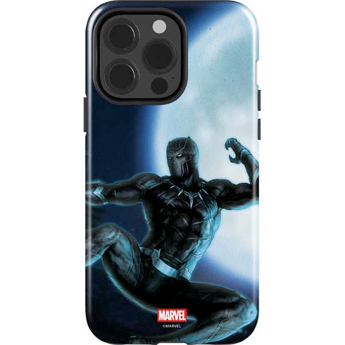 Marvel Black Panther Jumping Through Air iPhone 15 Pro Impact Case