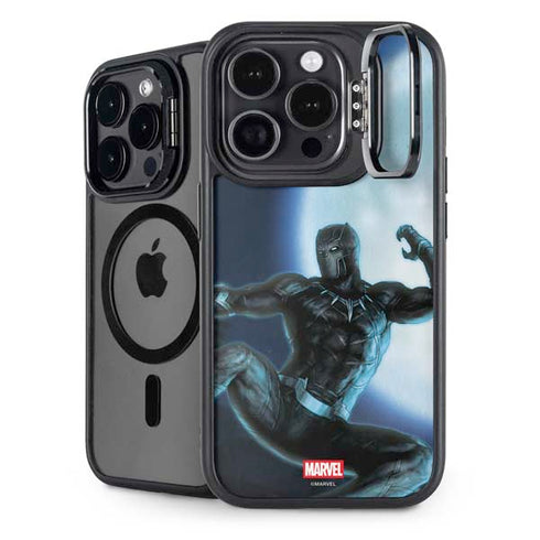 Marvel Black Panther Jumping Through Air iPhone 15 Pro Kickstand Case
