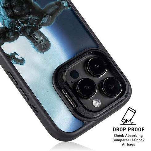 Marvel Black Panther Jumping Through Air iPhone 15 Pro Kickstand Case