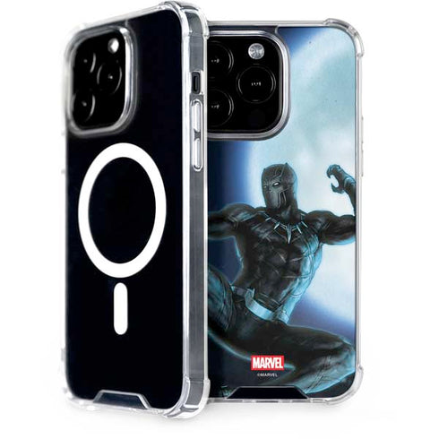 Marvel Black Panther Jumping Through Air iPhone 15 Pro MagSafe Case