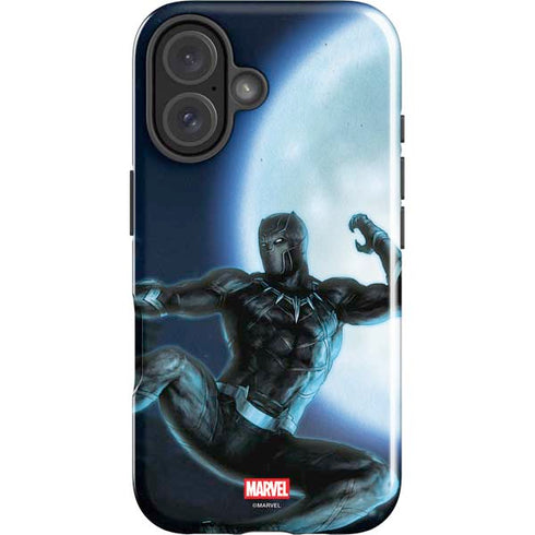 Marvel Black Panther Jumping Through Air iPhone 16 Plus Impact Case