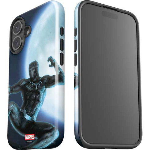 Marvel Black Panther Jumping Through Air iPhone 16 Plus Impact Case