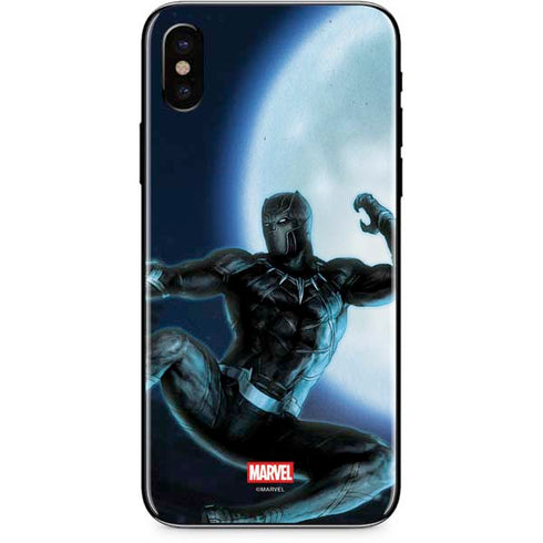 Marvel Black Panther Jumping Through Air iPhone X Skin