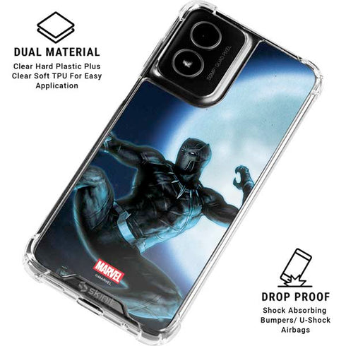 Marvel Black Panther Jumping Through Air Moto G Power 5G (2024) Clear Case