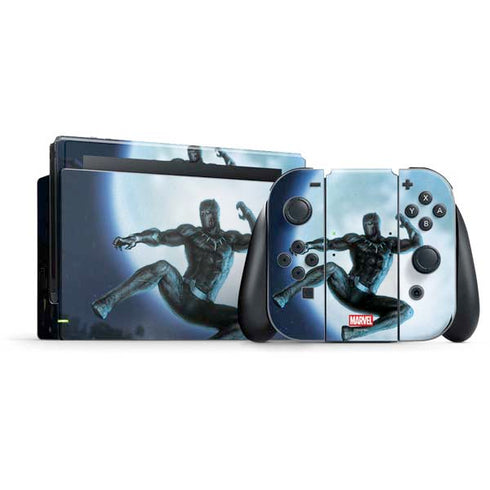 Marvel Black Panther Jumping Through Air Nintendo Switch Bundle Skin