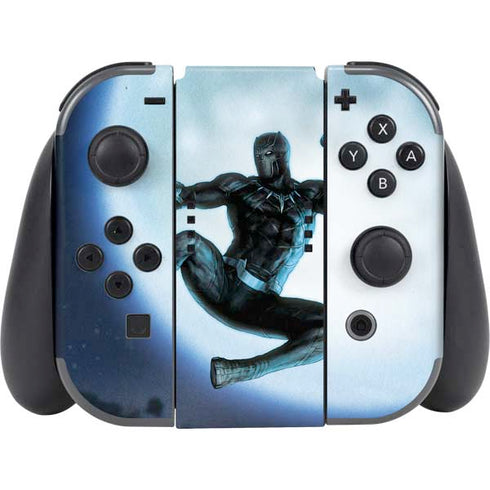 Marvel Black Panther Jumping Through Air Nintendo Switch (2017-2021) Joy-Con Controller Skin