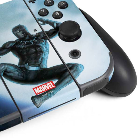 Marvel Black Panther Jumping Through Air Nintendo Switch (2017-2021) Joy-Con Controller Skin