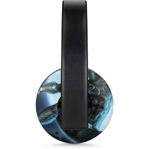 Marvel Black Panther Jumping Through Air PlayStation 4 Gold Wireless Headset Skin