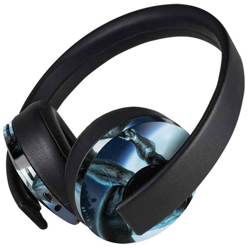 Marvel Black Panther Jumping Through Air PlayStation 4 Gold Wireless Headset Skin