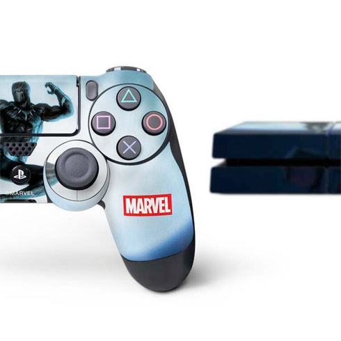 Marvel Black Panther Jumping Through Air PS4 Console and Controller Bundle Skin