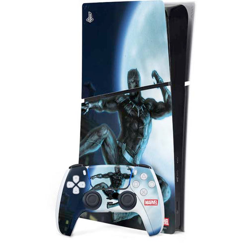 Marvel Black Panther Jumping Through Air PS5 Slim Digital Edition Bundle Skin