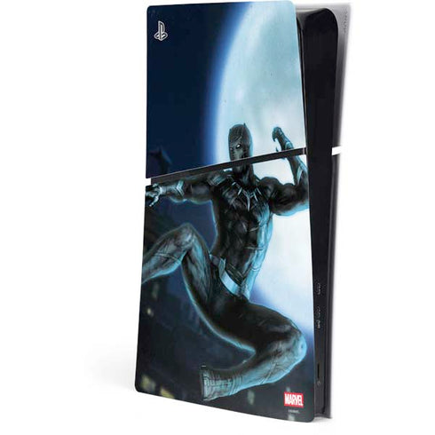 Marvel Black Panther Jumping Through Air PS5 Slim Digital Edition Console Skin