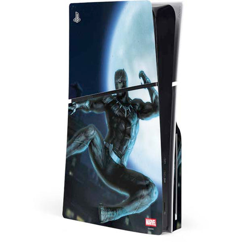 Marvel Black Panther Jumping Through Air PS5 Slim Disk Console Skin