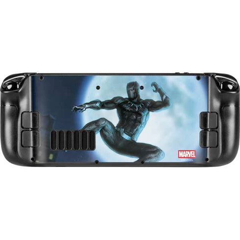 Marvel Black Panther Jumping Through Air Steam Deck Handheld Gaming Computer OLED Skin