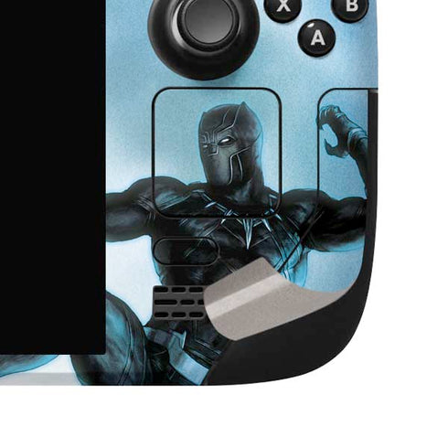 Marvel Black Panther Jumping Through Air Steam Deck Handheld Gaming Computer OLED Skin