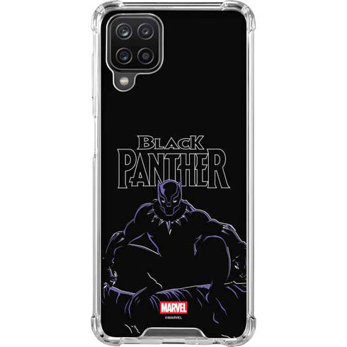 Marvel Black Panther Night Time Watch Galaxy A12 Clear Case