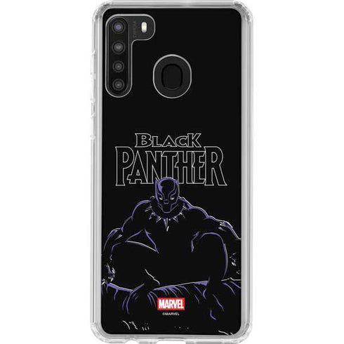 Marvel Black Panther Night Time Watch Galaxy A21 Clear Case