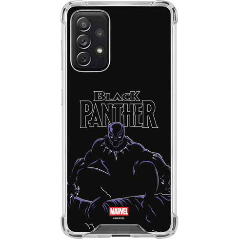 Marvel Black Panther Night Time Watch Galaxy A72 5G Clear Case