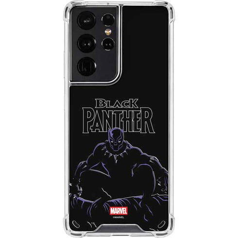 Marvel Black Panther Night Time Watch Galaxy S21 Ultra 5G Clear Case