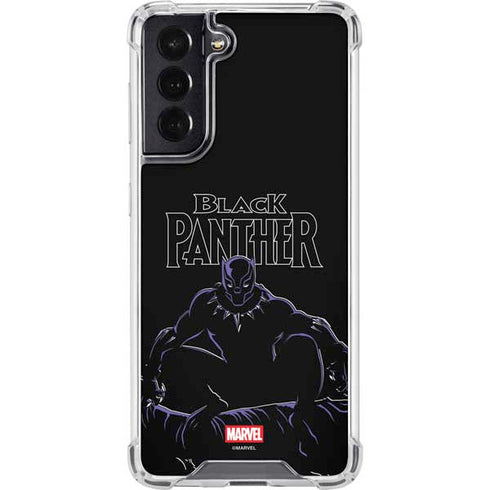 Marvel Black Panther Night Time Watch Galaxy S22 Clear Case