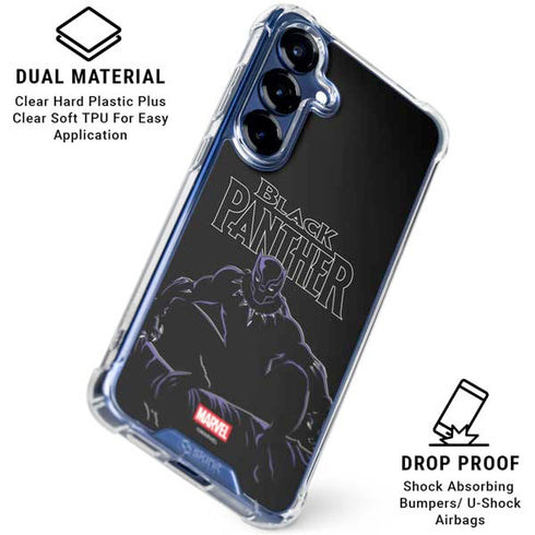 Marvel Black Panther Night Time Watch Galaxy S25 Plus Clear Case