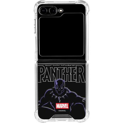Marvel Black Panther Night Time Watch Galaxy Z Flip6 Clear Case