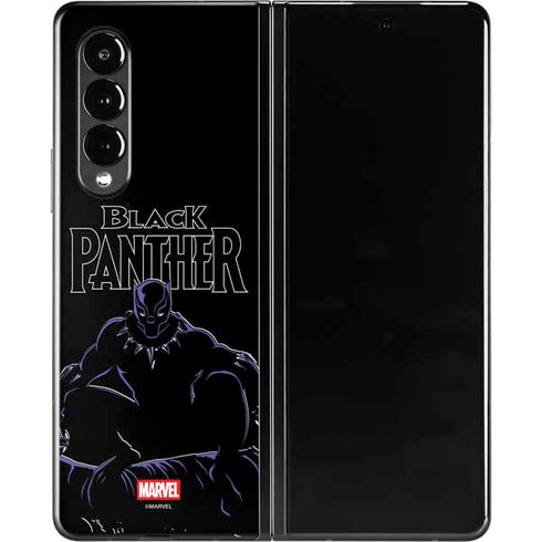 Marvel Black Panther Night Time Watch Galaxy Z Fold3 5G Skin