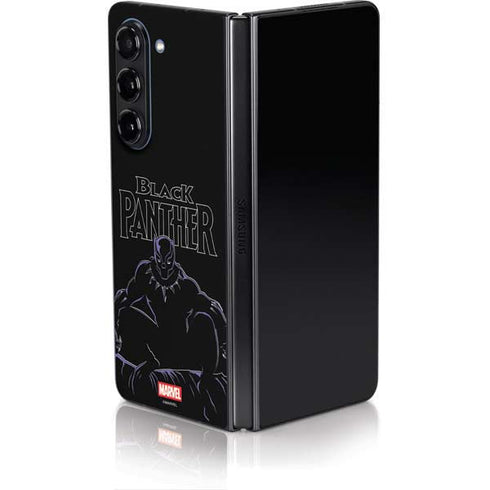 Marvel Black Panther Night Time Watch Galaxy Z Fold5 5G Skin