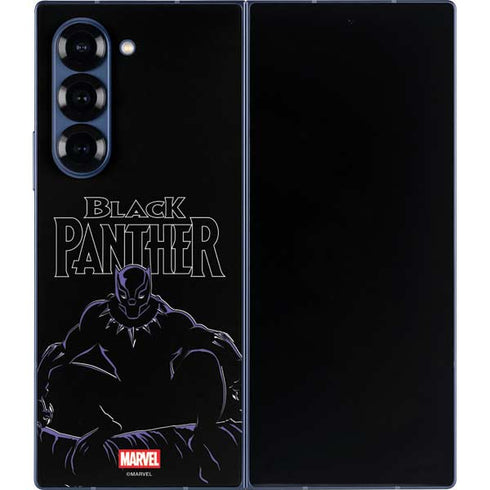 Marvel Black Panther Night Time Watch Galaxy Z Fold6 Skin