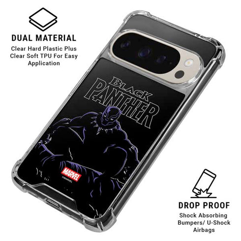 Marvel Black Panther Night Time Watch Google Pixel 9 Pro XL Clear Case