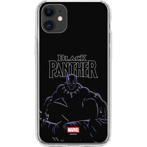 Marvel Black Panther Night Time Watch iPhone 11 Clear Case