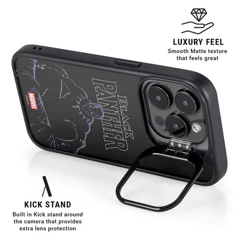 Marvel Black Panther Night Time Watch iPhone 15 Pro Kickstand Case