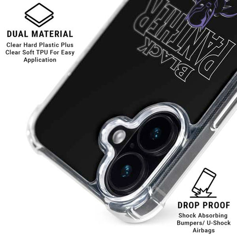 Marvel Black Panther Night Time Watch iPhone 16 Clear Case