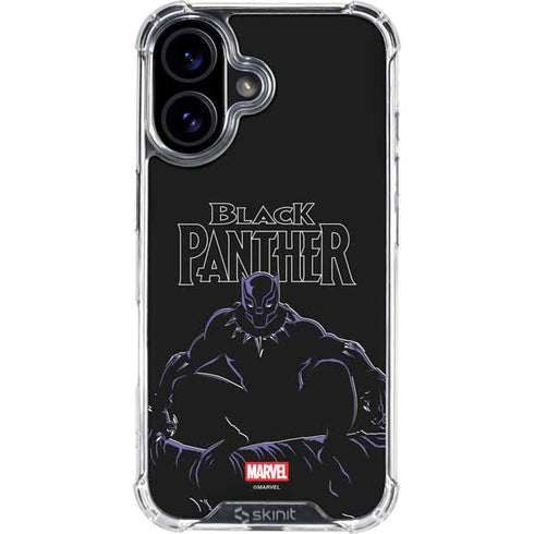 Marvel Black Panther Night Time Watch iPhone 16 Plus Clear Case