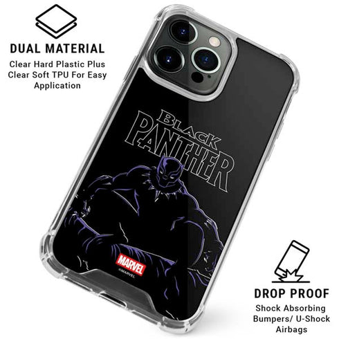 Marvel Black Panther Night Time Watch iPhone 16 Pro Max Clear Case