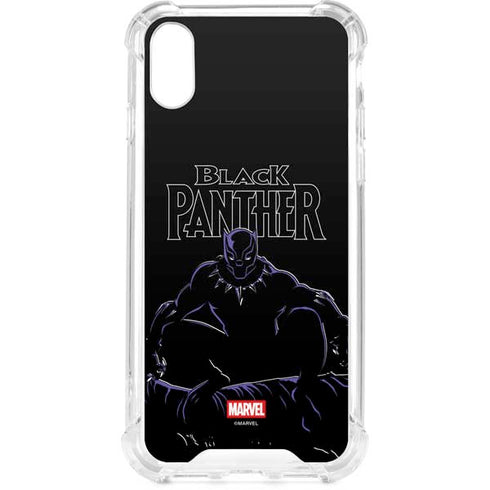 Marvel Black Panther Night Time Watch iPhone XS Clear Case