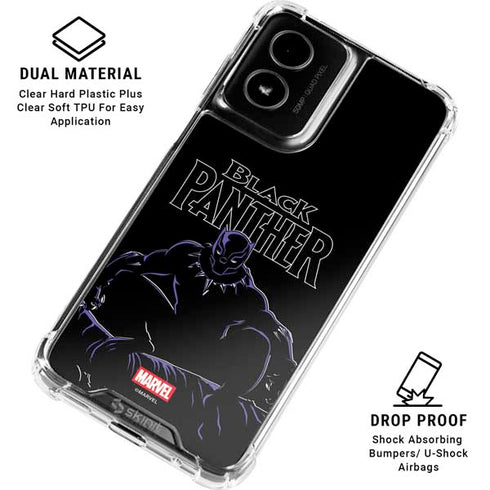 Marvel Black Panther Night Time Watch Moto G Power 5G (2024) Clear Case