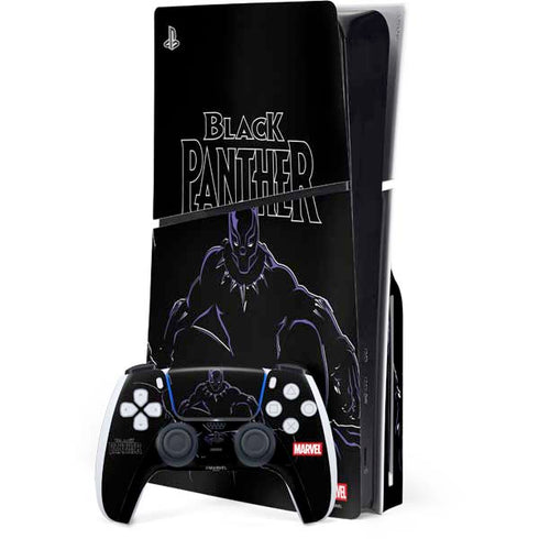 Marvel Black Panther Night Time Watch PS5 Slim Disk Bundle Skin