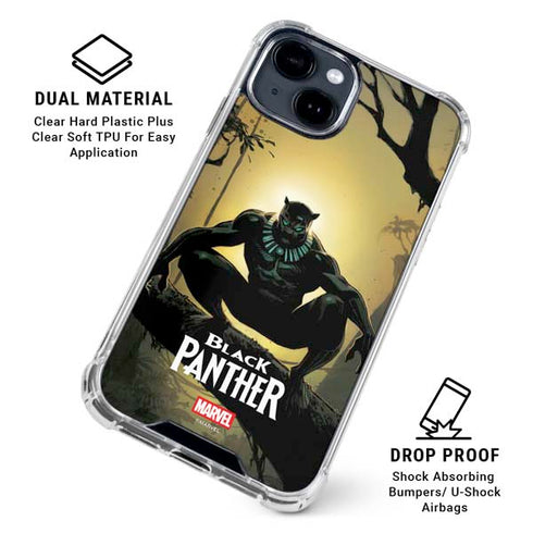 Marvel Black Panther TChalla King of Wakanda iPhone 15 Plus Clear Case